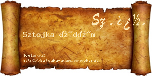 Sztojka Ádám névjegykártya